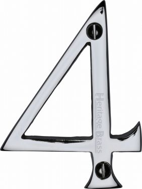 Click Here To Enlarge This Photo Of C1560 4-PC Heritage Brass Numeral 4 Face Fix 76mm (3") Polished Chrome Finish