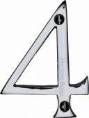 C1560 4-PC Heritage Brass Numeral 4 Face Fix 76mm (3") Polished Chrome Finish