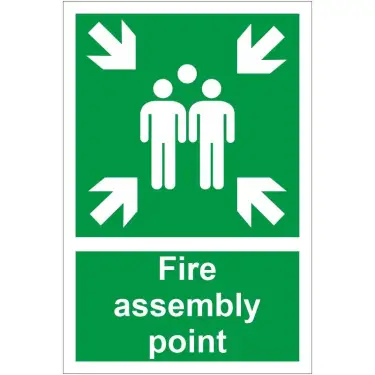Click Here To Enlarge This Photo Of Self Adhesive Vinyl Fire Assembly Point Sign - 200mm x 300mm