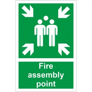 Self Adhesive Vinyl Fire Assembly Point Sign - 200mm x 300mm