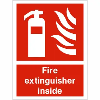 Self Adhesive Vinyl Fire Extinguisher Inside Sign