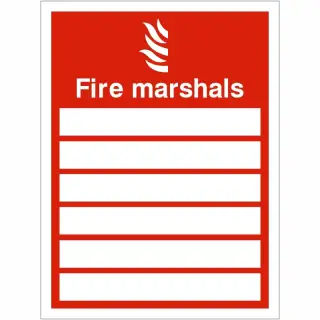 Self Adhesive Vinyl Fire Marshall Sign - 150mm x 200mm