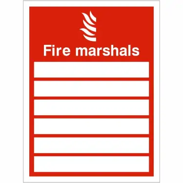 Click Here To Enlarge This Photo Of Rigid Plastic (1mm) Fire Marshall Sign - 150mm x 200mm