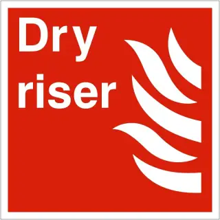 Rigid Plastic (1mm) Dry Riser Sign - 200mm x 200mm