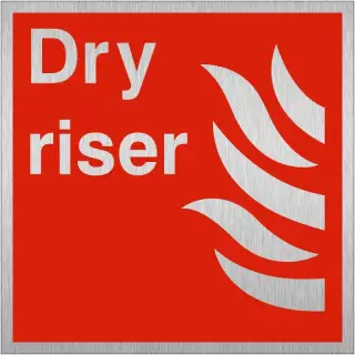 Brushed Aluminium (3mm) Dry Riser Sign - 200mm x 200mm