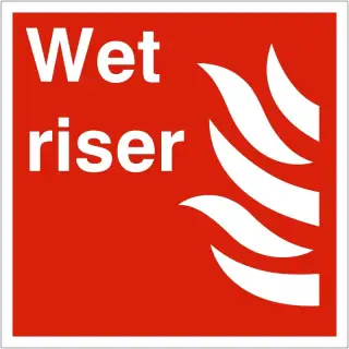 Rigid Plastic (1mm) Wet Riser Sign - 200mm x 200mm