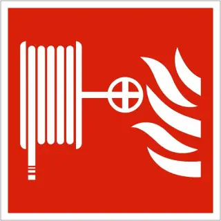 Self Adhesive Vinyl Fire Hose Reel Sign - 200mm x 200mm