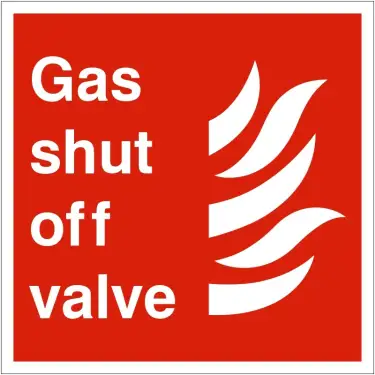 Click Here To Enlarge This Photo Of Self Adhesive Vinyl Gas Shut Off Valve Sign