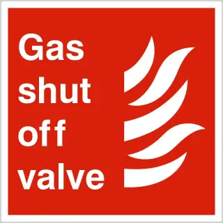 Rigid Plastic (1mm) Gas Shut Off Valve Sign