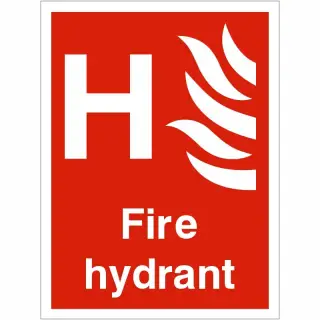 Self Adhesive Vinyl Fire Hydrant Sign - 200mm x 300mm