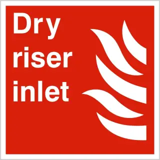 Rigid Plastic (1mm) Dry Riser Inlet Sign - 200mm x 200mm