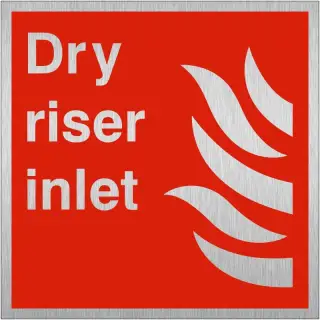 Brushed Aluminium (3mm) Dry Riser Inlet Sign - 200mm x 200mm