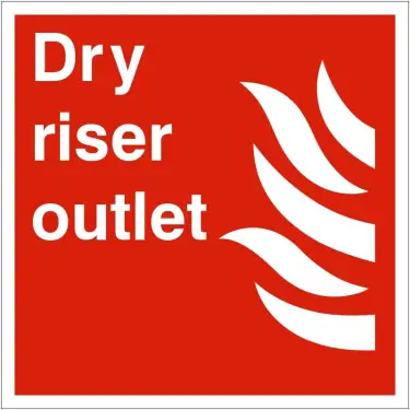 Click Here To Enlarge This Photo Of Rigid Plastic (1mm) Dry Riser Outlet Sign - 200mm x 200mm