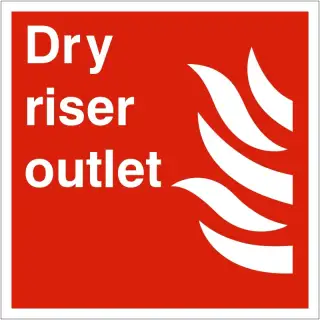 Rigid Plastic (1mm) Dry Riser Outlet Sign - 200mm x 200mm