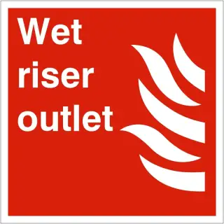 Rigid Plastic (1mm) Wet Riser Outlet Sign - 200mm x 200mm