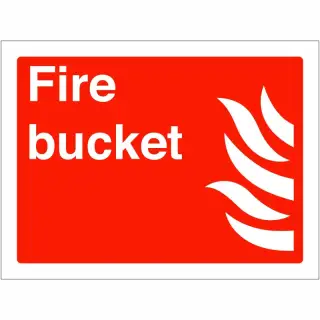 Self Adhesive Vinyl Fire Bucket Sign - 200mm x 150mm