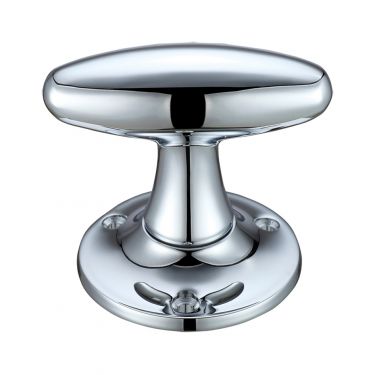 Click Here To Enlarge This Photo Of FB503CP - Zoo Hardware Fulton & Bray Extended Oval Mortice Knob Furniture (Unsprung) 60mm Rose dia. Polished Chrome