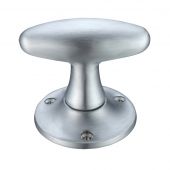 FB503SC - Zoo Hardware Fulton & Bray Extended Oval Mortice Knob Furniture (Unsprung) 60mm Rose dia. Satin Chrome