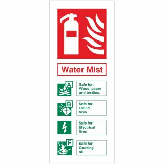 Self Adhesive Vinyl Water Mist Sign - 75mm x 200mm