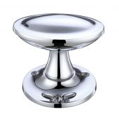 FB504CP - Zoo Hardware Fulton & Bray Oval Stepped Mortice Knob Furniture (Unsprung) 60mm Rose Dia Polished Chrome
