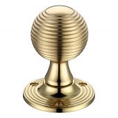 FB507 - Zoo Hardware Fulton & Bray Queen Anne Mortice Knob Furniture (Unsprung) 60mm Rose dia. Polished Brass