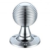 FB507CP - Zoo Hardware Fulton & Bray Queen Anne Mortice Knob Furniture (Unsprung) 60mm Rose dia. Polished Chrome