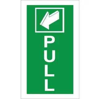 Self Adhesive Vinyl Pull Instruction Sign - 100mm x 200mm