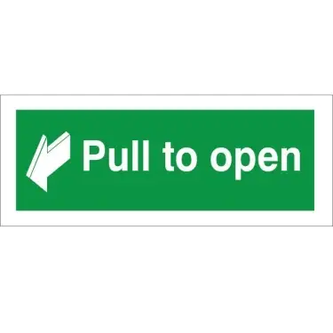 Click Here To Enlarge This Photo Of Self Adhesive Vinyl Pull To Open Instruction Sign - 300mm x 100mm