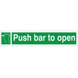 Self Adhesive Vinyl Push Bar To Open Instruction Sign