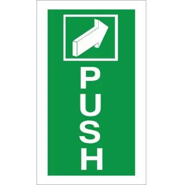 Click Here To Enlarge This Photo Of Self Adhesive Vinyl Push Instruction Sign - 100mm x 200mm