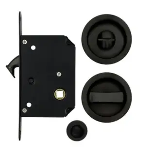 FB81PVDDB - Zoo Hardware Fulton & Bray Sliding Door Privacy Lock Set (35-45mm Thick Doors) - PVD Dark Bronze