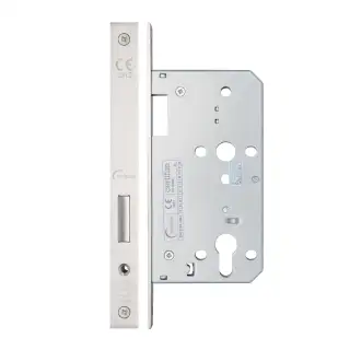 Eclipse 71412 DIN Euro Deadlock 60mm - (22mm Square Forend) - Satin Stainless Steel