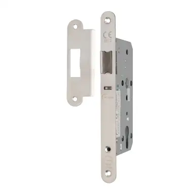 Click Here To Enlarge This Photo Of Eclipse 71424 DIN Nightlatch 60mm - (22mm Radius Forend) - Satin Stainless Steel