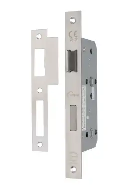 Click Here To Enlarge This Photo Of Eclipse 71433 DIN Bathroom Lock 55mm - (24mm Square Forend) - Satin Stainless Steel