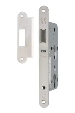 Click Here To Enlarge This Photo Of Eclipse 71444 DIN Nightlatch 55mm - (24mm Radius Forend) - Satin Stainless Steel