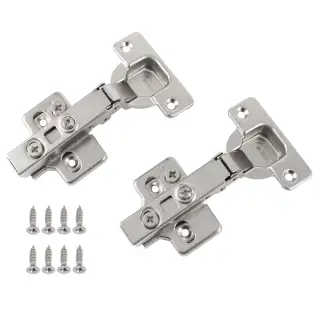 Eclipse 99020 35mm Nickel Plated Clip On 3D Soft Close Cabinet Hinge 105&deg; Full Overlay - Pack of 2