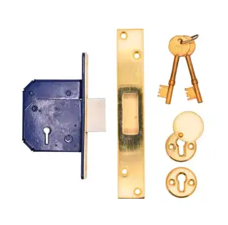 TSSRETROMDL25B - TSS Retro Fit British Standard 5 Lever Mortice Deadlock 67mm Polished Brass (Chubb 3G114E)