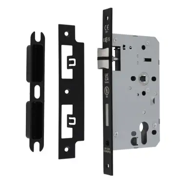 Click Here To Enlarge This Photo Of DLX7260EPMB - Carlisle Brass Eurospec DIN Euro Sashlock 60mm Backset (Square Forend) - Matt Black
