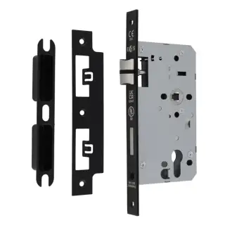 DLX7260EPMB - Carlisle Brass Eurospec DIN Euro Sashlock 60mm Backset (Square Forend) - Matt Black