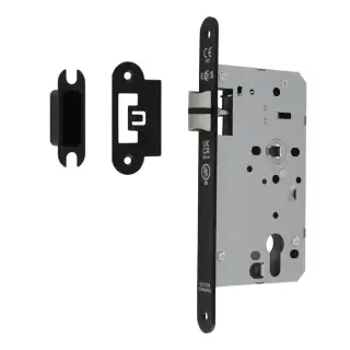 DLX0060LMB/R - Carlisle Brass Eurospec DIN Latch 60mm Backset (Radius Forend) - Matt Black
