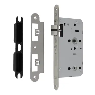 Click Here To Enlarge This Photo Of DLX7860WCSSS/R - Carlisle Brass Eurospec DIN Bathroom Lock 60mm Backset (Radius Forend) - Satin Stainless Steel