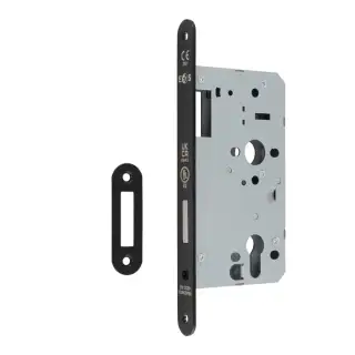 DLX0060EPMB/R - Carlisle Brass Eurospec DIN Euro Deadlock 60mm Backset (Radius Forend) - Matt Black