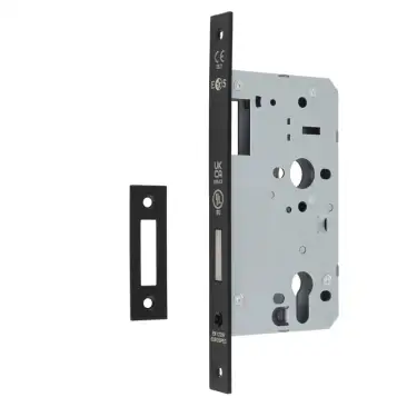 Click Here To Enlarge This Photo Of DLX0060EPMB - Carlisle Brass Eurospec DIN Euro Deadlock 60mm Backset (Square Forend) - Matt Black