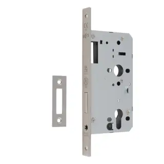 DLX0060EPSSS - Carlisle Brass Eurospec DIN Euro Deadlock 60mm Backset (Square Forend) - Satin Stainless Steel