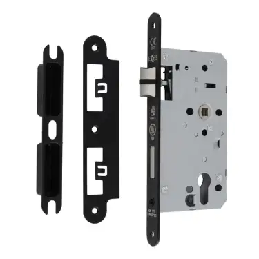 Click Here To Enlarge This Photo Of DLX7260ESCMB/R - Carlisle Brass Eurospec DIN Euro Escape Lock 60mm Backset (Radius Forend) - Matt Black