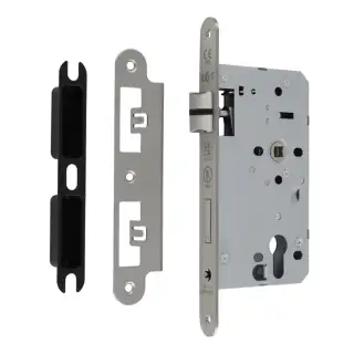 DLX7260ESCSSS/R - Carlisle Brass Eurospec DIN Euro Escape Lock 60mm Backset (Radius Forend) - Satin Stainless Steel