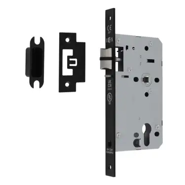 Click Here To Enlarge This Photo Of DLX7260NLMB - Carlisle Brass Eurospec DIN Euro Nightlatch 60mm Backset (Square Forend) - Matt Black