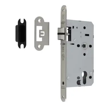 Click Here To Enlarge This Photo Of DLX7260NLSSS/R - Carlisle Brass Eurospec DIN Euro Nightlatch 60mm Backset (Radius Forend) - Satin Stainless Steel
