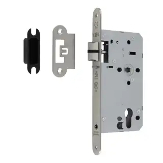 DLX7260NLSSS/R - Carlisle Brass Eurospec DIN Euro Nightlatch 60mm Backset (Radius Forend) - Satin Stainless Steel