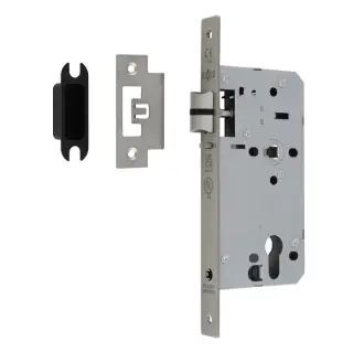 DLX7255NLSSS - Carlisle Brass Eurospec DIN Euro Nightlatch 55mm Backset (Square Forend) - Satin Stainless Steel